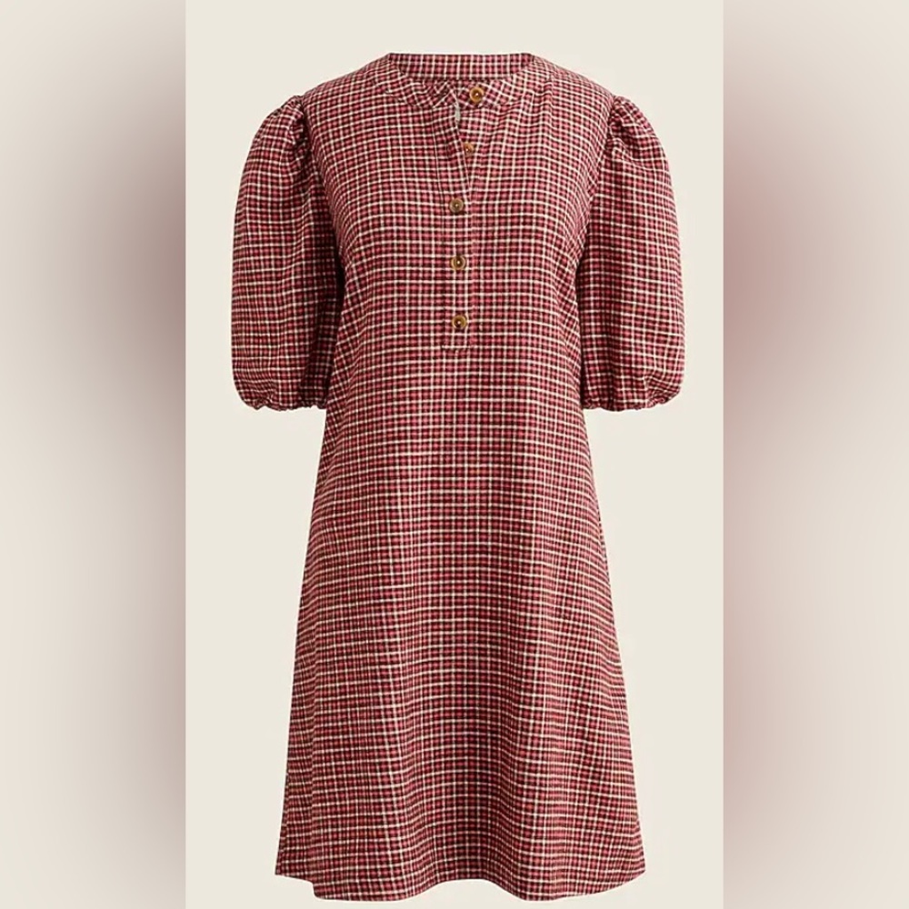 Popover dress in brushed flannel